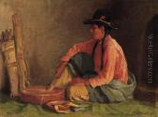 The Drum Beat Oil Painting by Joseph Henry Sharp