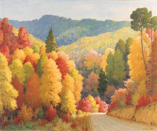 Autumn In West Virginia Oil Painting by Joseph Henry Sharp