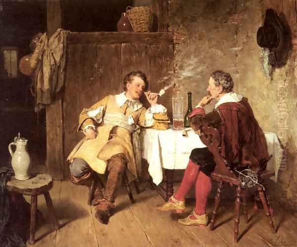 Gemütliche Unterhaltung (The Cosy Chat) Oil Painting by Carl Seiler