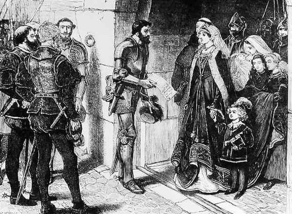 Scotch Peers Demanding the Children of Queen Margaret Oil Painting by William Small