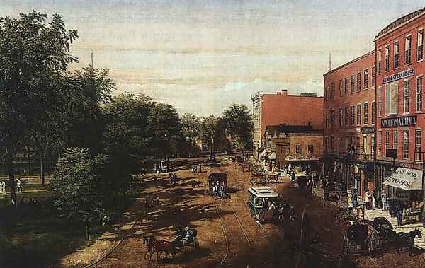 Cleveland Public Square 1869 Oil Painting by Allen Smith