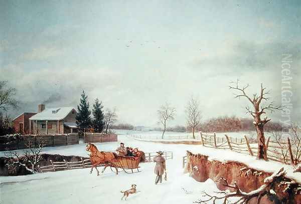 Winter Landscape Oil Painting by Constantin Stoiloff