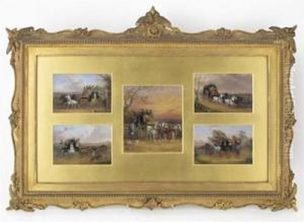 Hunting Vignettes Oil Painting by William Joseph Shayer