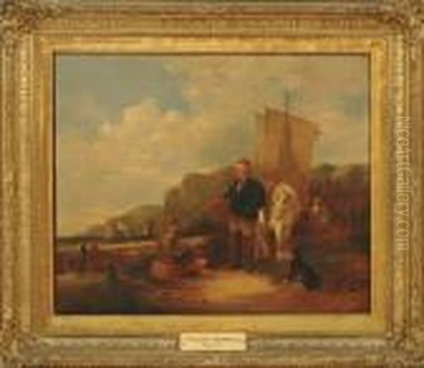 Itinerant Fishmonger Oil Painting by William Joseph Shayer