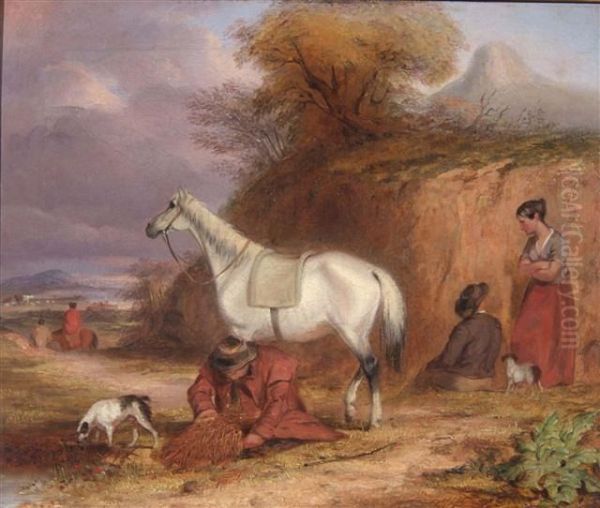 Picking The Last Sheaf Of Corn Oil Painting by William Joseph Shayer