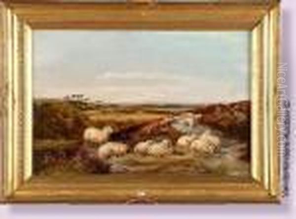 Berger Et Son Troupeau Oil Painting by William Joseph Shayer