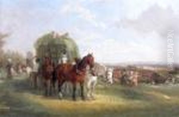 A Pair Of Rural Scenes At Markham. Oil Painting by William Joseph Shayer