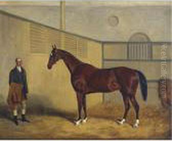 Midshipman And His Groom In A Stable Oil Painting by William Joseph Shayer