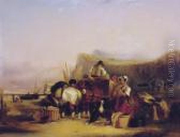 Loading The Catch On The Beach Oil Painting by William Joseph Shayer