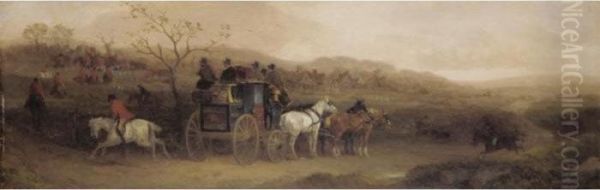 A Pair Of Coaching Scenes Oil Painting by William Joseph Shayer