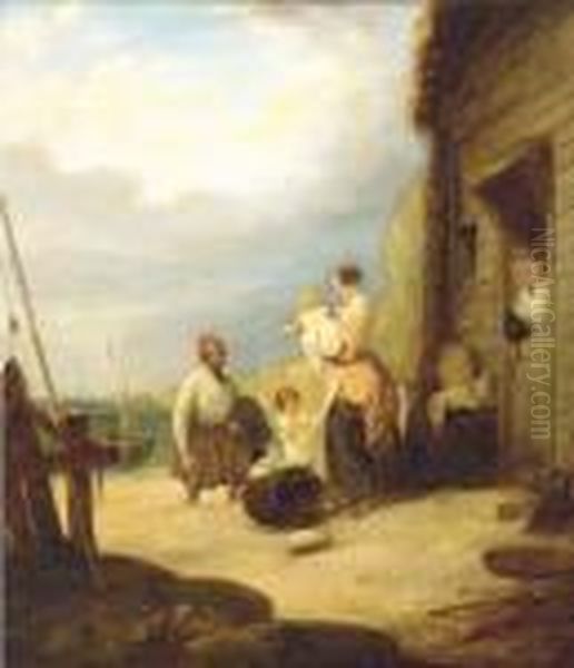 A Fisherman Returning Home From Sea Oil Painting by William Joseph Shayer