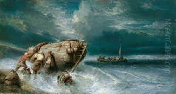 Sturm An Der Kuste. Oil Painting by William Joseph Shayer