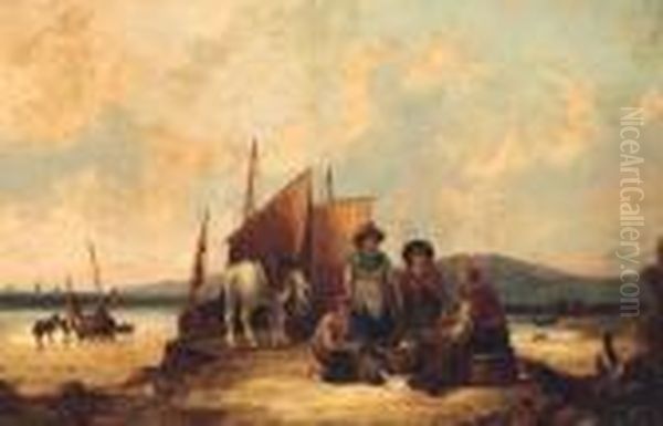 Counting The Catch Oil Painting by William Joseph Shayer