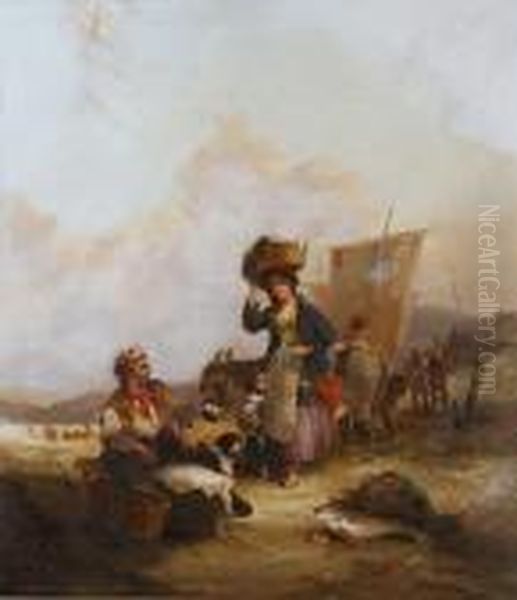 The Morning's Catch Oil Painting by Snr William Shayer