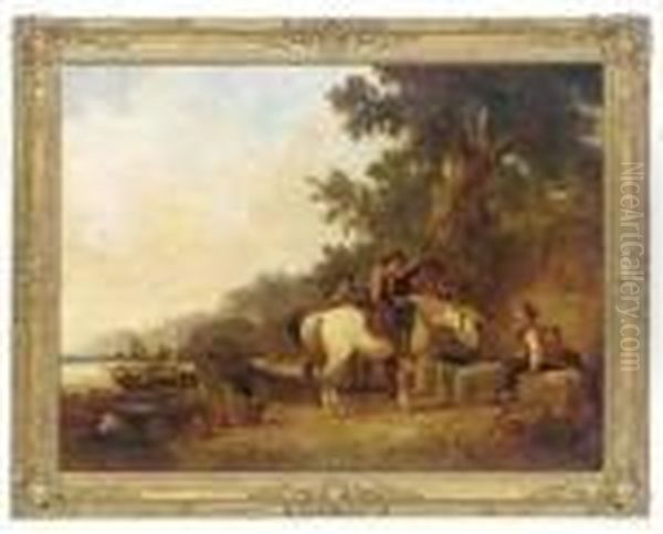 At The Well Oil Painting by Snr William Shayer