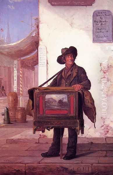 Street Musician Oil Painting by George Henry Story