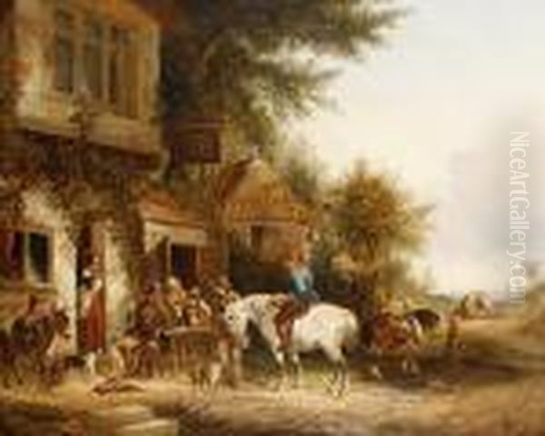 The Sportsmen's Return Oil Painting by Snr William Shayer