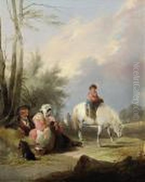 A Rest By The Wayside Oil Painting by Snr William Shayer