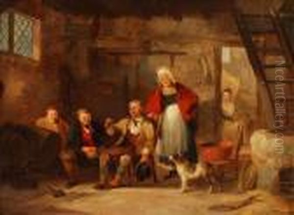 The Cottage Family Oil Painting by Snr William Shayer