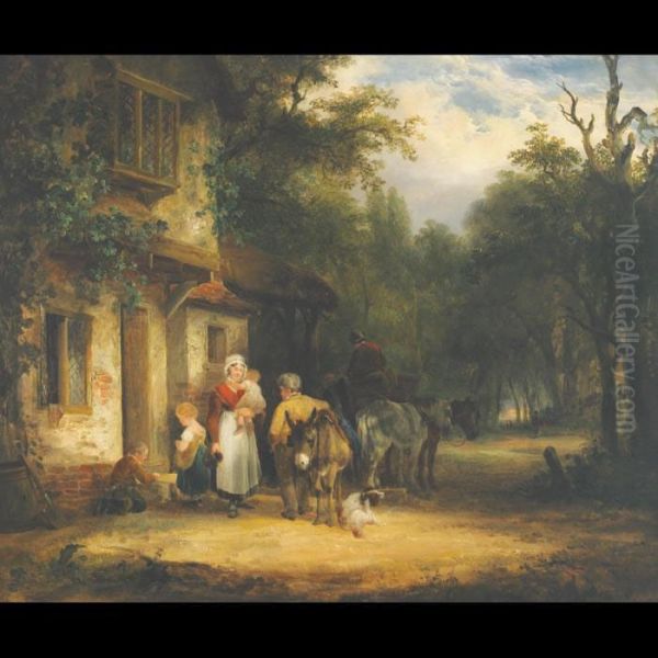 The Travellers Rest Oil Painting by Snr William Shayer