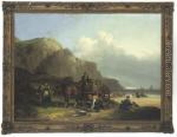 Scene In The Isle Of Wight Oil Painting by Snr William Shayer