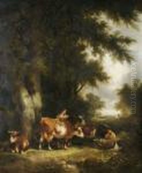 Pastoral Scene Oil Painting by Snr William Shayer