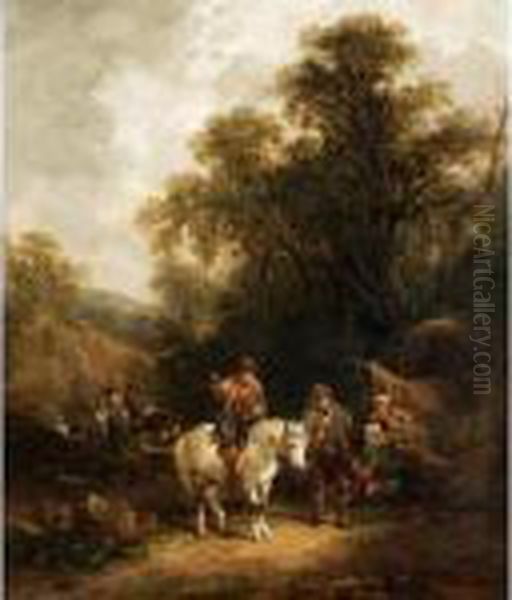 The Gypsy Camp Oil Painting by Snr William Shayer