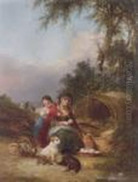 The Pedlar Oil Painting by Snr William Shayer