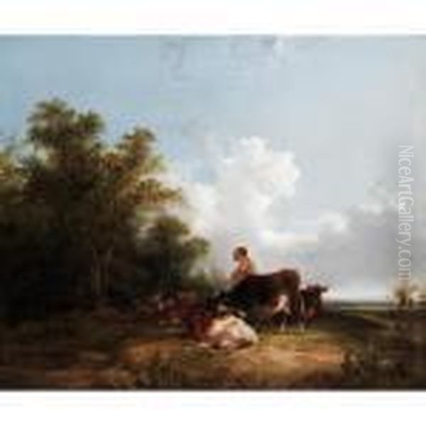 Near Shirley, Southampton Oil Painting by Snr William Shayer