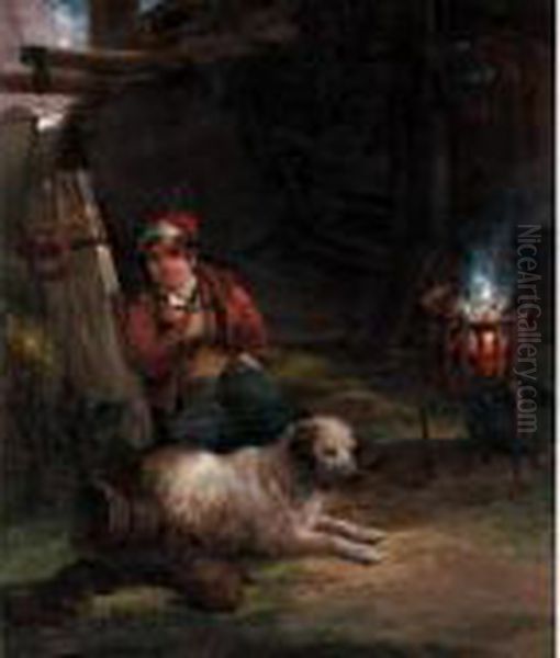 The Waifs Oil Painting by Snr William Shayer