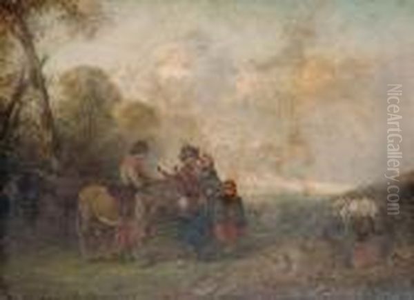 The Camp Oil Painting by Snr William Shayer