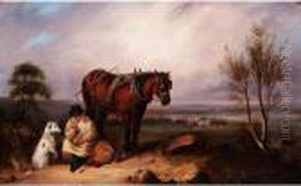 The Ploughman's Lunch Oil Painting by Snr William Shayer