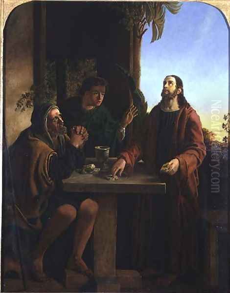 Christ at Emmaus Oil Painting by James Smetham