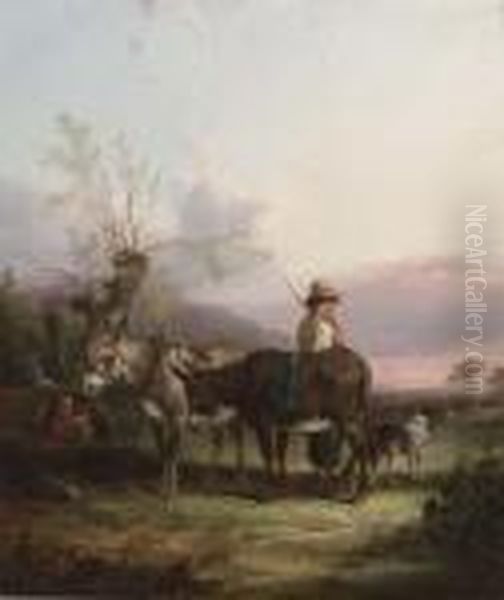 The Gypsy Encampment Oil Painting by Snr William Shayer