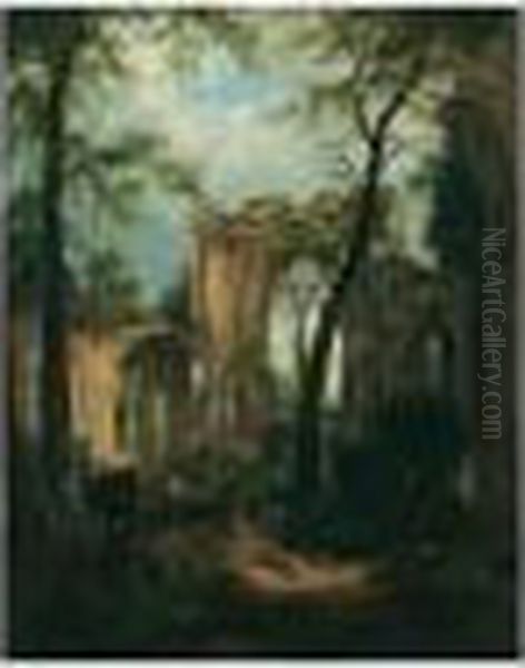 Netley Abbey Oil Painting by Snr William Shayer