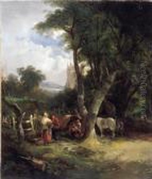 The Gypsy Encampment Oil Painting by Snr William Shayer