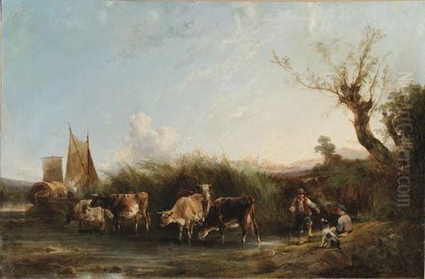 Watering The Herd by Snr William Shayer