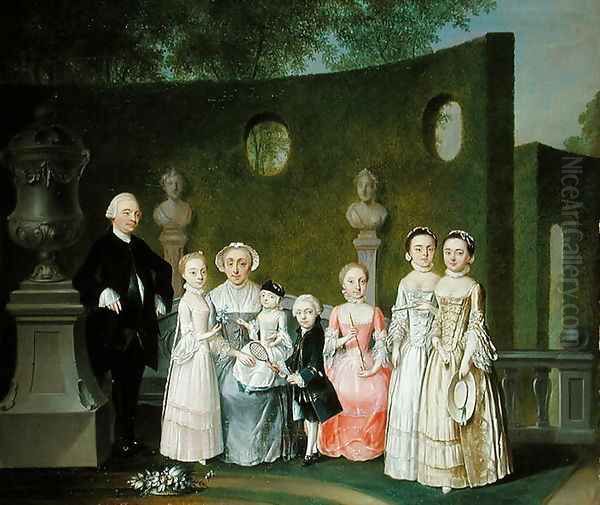 A Family Portrait, 1766 Oil Painting by Johann Heinrich Strumpff