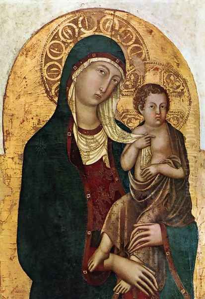 Virgin with Child c. 1336 Oil Painting by Niccolo Di Segna