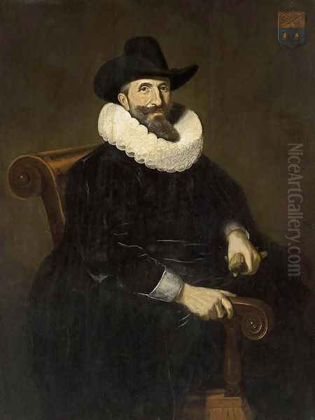 Portrait of Elias van Cuelen 1643 Oil Painting by Dirck Dircksz. Santvoort