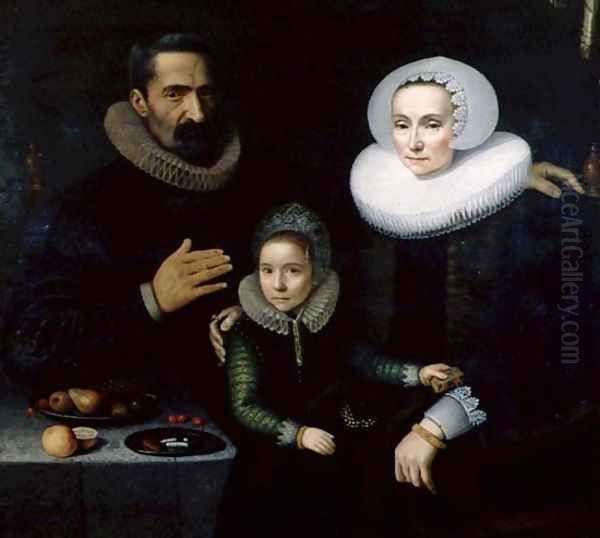 Family Portrait Oil Painting by Dirck Dircksz. Santvoort