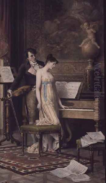 The Duet Oil Painting by Karl Schweninger