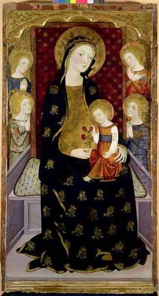 Madonna and Child with angels, 1360 Oil Painting by Jaume Serra