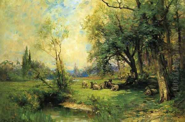 Green Pastures and Still Waters Oil Painting by George Henry Smillie