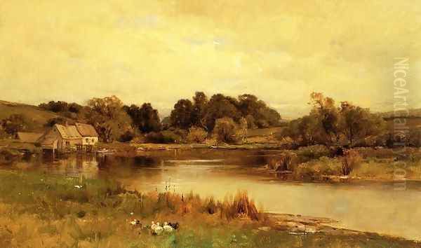 Mill Pond at Ridgefield, Connecticut Oil Painting by George Henry Smillie