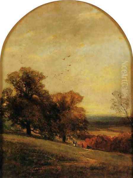 Distant View of Campbell Lodge and Wyoming Valley Oil Painting by George Henry Smillie