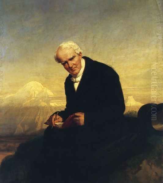 Baron Alexander von Humbolt Oil Painting by Julius Friedrich Anton Schrader