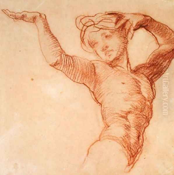 Study of a Nude Figure Oil Painting by Alfred George Stevens