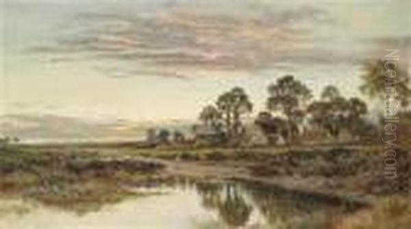 Large Landscape At Dusk Oil Painting by Daniel Sherrin