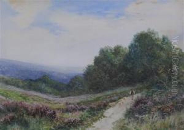 Shepherd And Flock On A Path Oil Painting by Daniel Sherrin